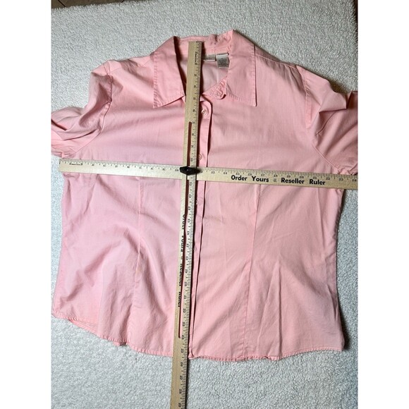 Chadwick’s Pink Button Down Blouse 3/4 Sleeves Sz XL - Picture 7 of 10